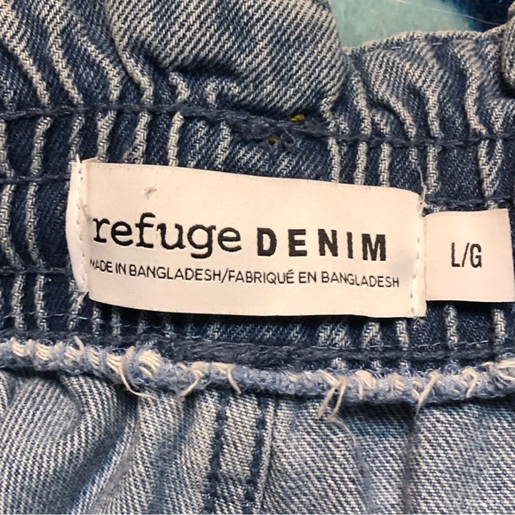 refuge Denim High Waisted Demin Cuffed Shorts - Picture 3 of 4